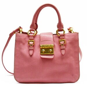 Miu Miu handbag crossbody shoulder bag pink gold leather classic favorite